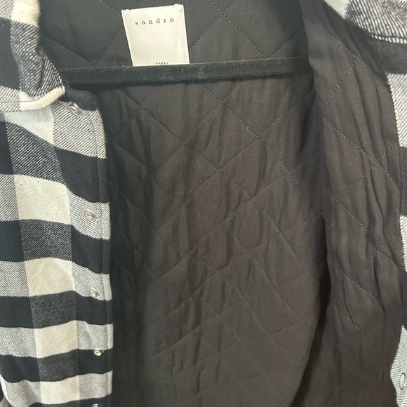 Sandro Quilted Checkered Jacket - Picture 2 of 3